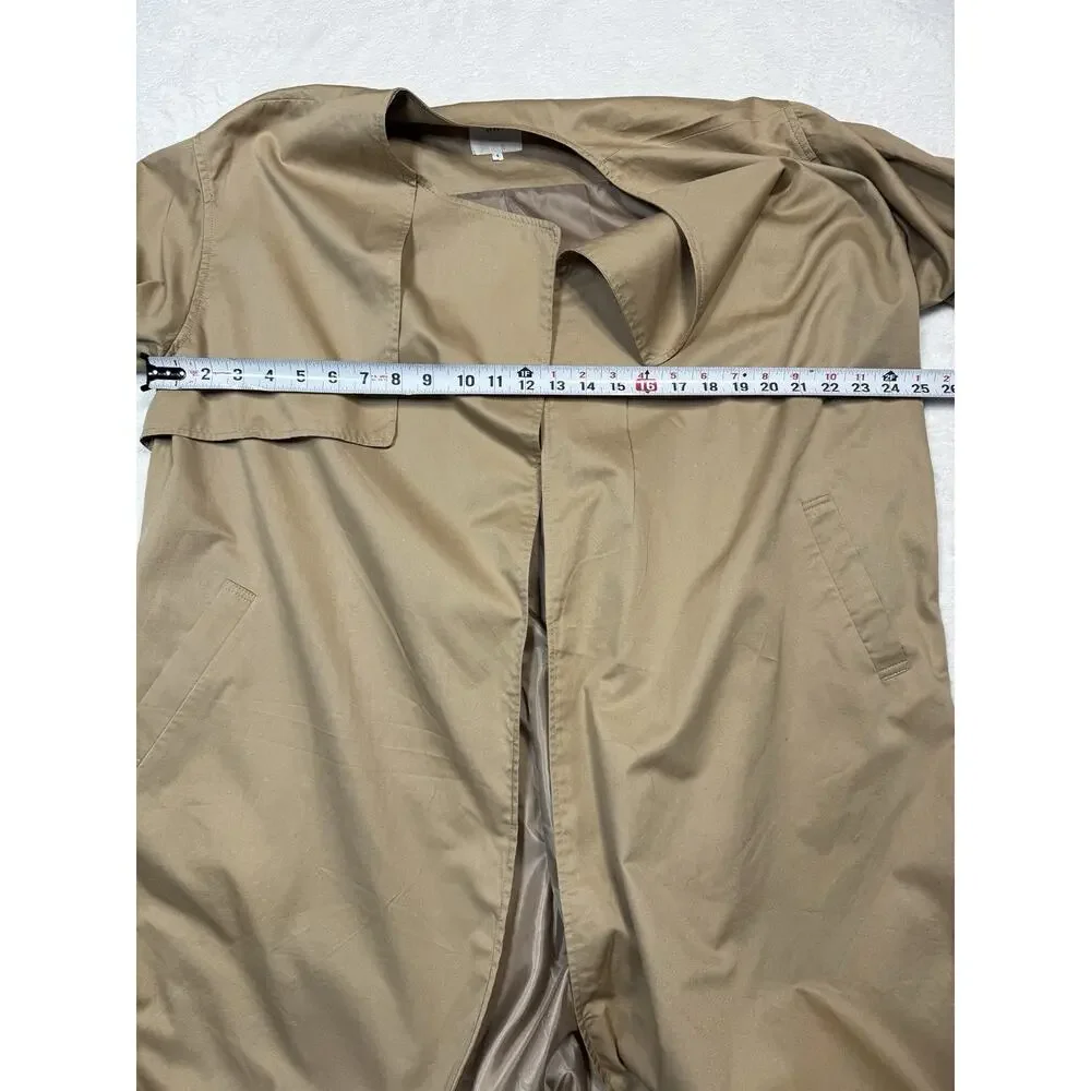 Beams Heart Buttonless Open Flowing Trench Coat In Wheat Fall Staple Size Small